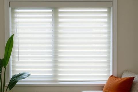 Automated window blinds in a modern home